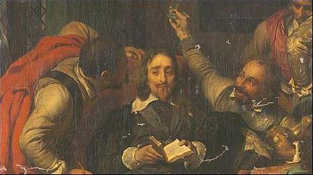  A portion of Hippolyte Delaroche's 1836 oil painting Charles I Insulted by Cromwell's Soldiers,
